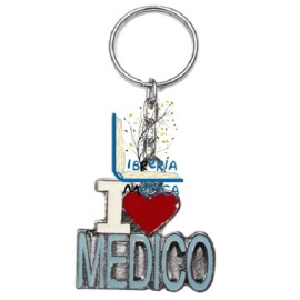 Llavero I Love Médico Azul