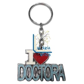 Llavero I Love Doctora Azul Cielo